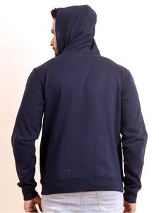 Sudadera con Capucha de Forro Polar Azul Marino Premium Básica, Sudadera Informal de Invierno con Diseño Sólido y Cremallera para Hombre, Antiarrugas - Product Image 6