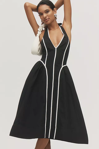 ชุดเดรสคล้องคอคอคอคอ100% ของผู้หญิงชุดเดรสยาวแขนกุดปักลายธรรมชาติและซักได้2025ฤดูร้อนงาน OEM - Product Image 2