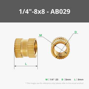 10 unidades de insertos de rosca de latón, 1/4"-8x8, Whitworth de rosca gruesa, totalmente roscados, para inserción térmica - Product Image 2