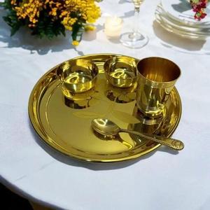 Vente chaude Métal Pooja Thali Ensembles Rond 12 "De Luxe Pooja Article Personnalisé Thali Avec Accessoires Diwali Articles Cadeaux - Product Image 3