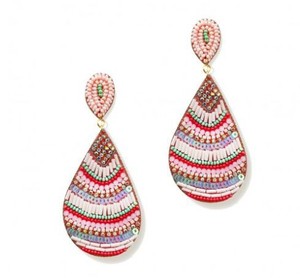 Hermoso diseño, pendientes de gota con cuentas de semillas hechos a mano, pendientes de flores multicolores, el accesorio bordado a mano más bonito - Product Image 2