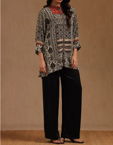 Recién llegado, ropa india y paquistaní, vestido para mujer, negro, Kurta, ajuste holgado, rojo, Beige, estampado, Ropa Étnica informal - Product Image 3