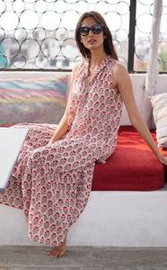 Robe d'été décontractée pour femme en coton court avec imprimé floral chic confort et style ultimes en rose pour le temps ensoleillé WCD49 - Product Image 5