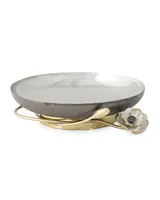 Cuencos de Servir Multifuncionales de Aluminio con Diseño Art Deco en Hoja de Oro, Color y Tamaño Personalizables