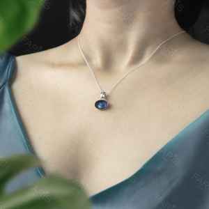 925 argent Sterling Labradorite pendentif collier Style Vintage or ovale coupe pierres précieuses bijoux pour cadeau de fiançailles pour les femmes - Product Image 4