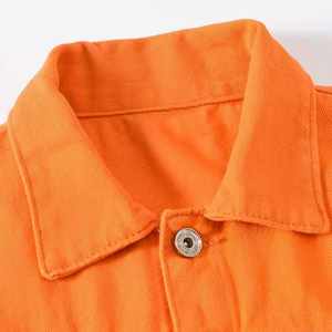 ผู้ผลิตเสื้อแจ็คเก็ตผ้าเดนิมแบบเปล่าสำหรับผู้ชาย  แบบสวมใส่สบายทรงหลวม มีฮู้ดบุขนแกะ  โลโก้ด้านหน้า เหมาะสำหรับฤดูหนาว - Product Image 2