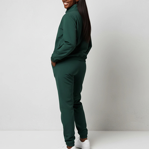 Recién llegado, conjunto de chaqueta y Jogger con cremallera y cuello levantado de Color sólido, ropa de entrenamiento y gimnasio, conjuntos ligeros de moda para mujer - Product Image 6