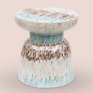 Mesas auxiliares de cama con incrustaciones de concha de mar, suministro de fabricante, mesitas de noche de mosaico de nácar de gran venta - Product Image 3