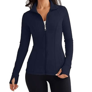Veste de Yoga élégante pour femmes coupe ajustée fermeture éclair légère piste de course Fitness vêtements de sport en plein air manteau de gymnastique de sport - Product Image 2