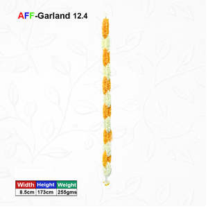 Guirnalda de Flores Artificiales Sakad Ladi de Plástico Naranja y Blanco AFF-Garland-12.4 para Colgar en Interiores, NUEVO PRODUCTO, 750 Unidades por Pieza - Product Image 1