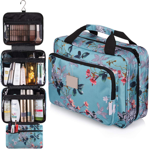 Grande trousse de toilette suspendue de voyage pour femmes, organiseur de cosmétiques pliable pour salle de bain, sac de douche imperméable - Product Image 1
