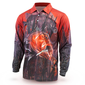 Camiseta de polo de pesca de manga larga personalizada profesional al por mayor secado rápido transpirable con servicio OEM de protección UPF 50 - Product Image 3