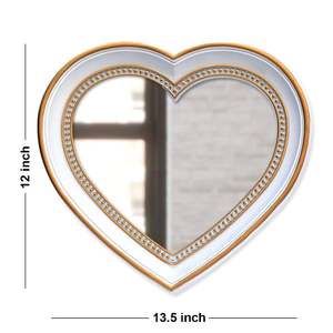 Miroir mural décoratif en forme de cœur doré pour salon, miroir de maquillage Hollywood, décoration de la maison - Product Image 3