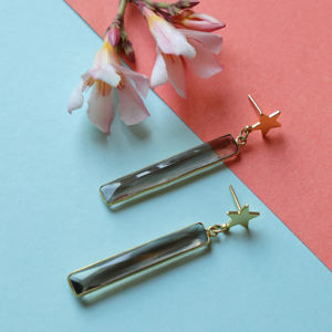 Pendientes colgantes de latón de moda DUA, joyería de boda hecha a mano chapada en oro de 18 quilates para mujer - Product Image 1