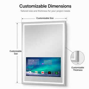 Kingstin Espejo TV LED de Vidrio HD Sin Marco <span class=keywords><strong>para</strong></span> Baño, Pantalla Táctil con App Inteligente, Tamaños 100% Personalizados - Product Image 4