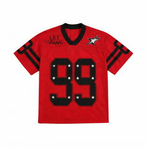 Servicios OEM de Fábrica, Camiseta Personalizada con Cuello en V, Transpirable, Corta, Estilo Urbano, Hip Hop, Tallas Grandes, Ropa Deportiva de Verano para Exteriores, Unisex - Product Image 5