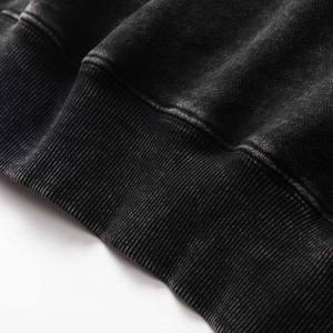 Sudaderas con capucha y sudaderas para hombre Custom Basics Pullover Pantalla impresa Sudaderas con capucha sueltas de gran tamaño Lavado ácido Sudaderas con capucha negras para hombre - Product Image 4
