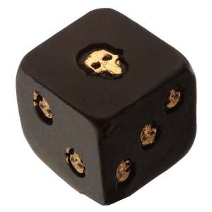 Set of 2 Skull DND <b>Dice</b> Carved Hollow Copper and Zinc Alloy Soft Hand-Felt Resin for RPG Games - Product Image 3