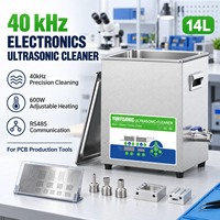 Nettoyeur de pochoirs PCB à ultrasons Yunyisonic 14L 40kHz avec chauffage 600W et contrôle RS485 pour machine de retrait de pâte à souder SMT OEM