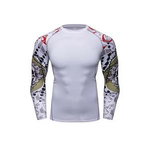 Wholesale All-Over UV Protection Anti-UV Compression Gym Fitness Wear Custom Printed MMA Jiu Jitsu BJJ Rashguard Vest T Shirt - Product Image 3
