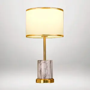Lampe de table moderne texturée en marbre avec finition élégante en marbre pour la maison, le bureau, la chambre à coucher et le salon | Vente en gros OEM - Product Image 3