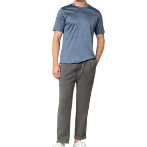 2025 Premium <b>Men's</b> Fitness T-Shirts Double Mercerized Cotton Round Neck Tees Soft & Shiny Blank Shirts OEM Custom Wholesale - Product Image 5