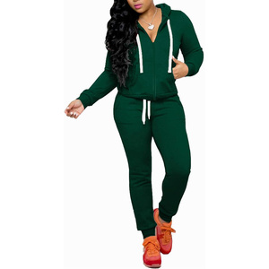 Ensemble 2 pièces personnalisé avec logo pour femme : sweat à capuche oversize et pantalon en molleton chaud en coton et polyester, taille plus - Product Image 3