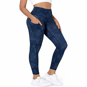 Legging moulant taille haute rouge uni pour femme, style tendance, en tricot, taille XXL, idéal pour l'été - Product Image 1