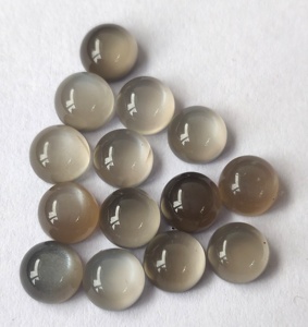 Pierre de lune grise naturelle ronde 10mm Cabochon dos plat-Cabochon de pierre de lune grise flashy de qualité supérieure - Product Image 3