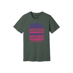 เสื้อยืดผ้าฝ้าย 100% พิมพ์ลายธีมความเมตตา น้ำหนัก 160-180 GSM มี 12 สีให้เลือก  รับออกแบบลายและตำแหน่งได้ตามต้องการ - Product Image 4