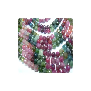 Tourmaline Gemstone Faveted Round Ball Beads 8'' Size 5 to 6mm Approx Multi Color Wholesale Price Tourmaline Beads