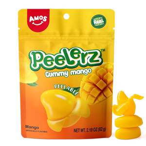 Amos 4D Gummy Peelable Orange Candy, Peelerz Gummy Orange, aperitivos de frutas sin grasa, bolsa resellable de 2,19 oz (paquete de 8) Precio barato - Product Image 6