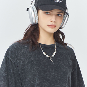 เสื้อยืดผู้ชายโอเวอร์ไซส์250GSM ซีดวินเทจผ้าคอตตอนใส่ได้ทั้งชายและหญิงพิมพ์โลโก้ตามสั่งพิมพ์ลาย100% - Product Image 3