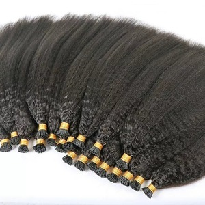Vente en gros d'extensions de kératine humaine Microlink I tips cheveux vierges bruts Micro links Afro Kinky Straight I Tip Extensions de cheveux - Product Image 3