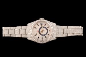 Reloj de Lujo con Diamantes de Imitación, Estilo Hip Hop, Completamente Engastado, de Acero Inoxidable, Esfera Plateada y Dorada, Mecánico, para Hombre - Product Image 3