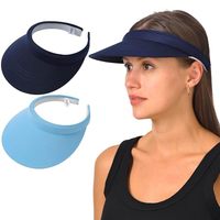 Casquettes de soleil en polyester PE réglables à large bord, type bandeau, visière vide pour la plage, la mer et les voyages, pour femmes et hommes