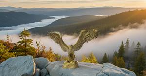 Statue d'aigle en laiton Sculpture sauvage à collectionner Sculptures rustiques et Art décoratif, couleur dorée des animaux de la forêt - Product Image 6