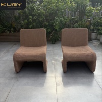 Chaise de jardin moderne en rotin tressé pour café, balcon, restaurant extérieur et hôtel