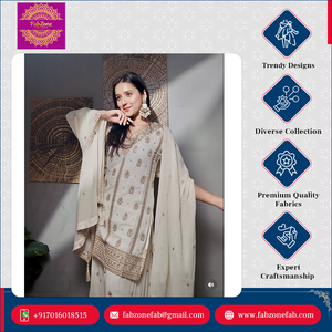 Fully Stitched Pure Faux Georgette With Heavy Embroidery 5mm Sequence Work <b>Top</b> Sharara and Dupatta Set for <b>Wedding</b> Wear - Product Image 3