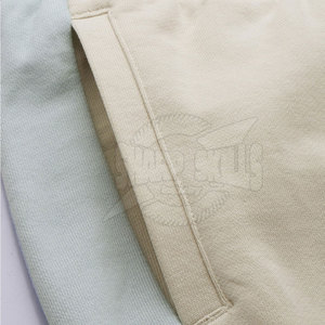 กางเกงลำลองเอวสูงสำหรับผู้ชายผ้าฝ้ายระบายอากาศได้ดีสีพื้น - Product Image 5