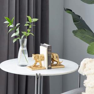 Gold Finished Tiger Figurine Bookends Suitable For <b>Bookshelf</b> Study Table Office <b>Desk</b> And Living Room Decorative Styling - Product Image 3