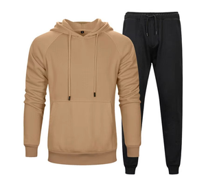 Conjunto Deportivo de Dos Piezas para Hombre, Sudadera con Capucha y Cremallera, Color Sólido, Chándal Informal para Otoño e Invierno - Product Image 2
