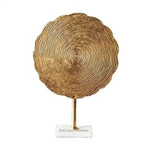 <b>Silver</b> Plated Aluminum Christmas Tree Sculpture with Wooden Base for Living Room Table Top Decorative Sculptures - Product Image 3