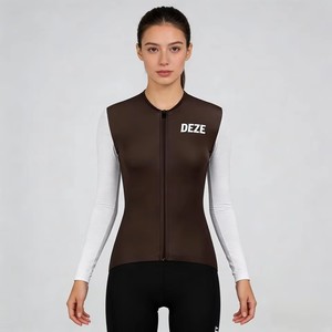 Maillot de cyclisme pour femmes, coupe-vent, manches longues, confortable, séchage rapide, pour cyclistes occasionnels, déplacements quotidiens, gran fondo - Product Image 5