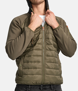 Vestes en duvet imprimées de logo personnalisé de haute qualité pour hommes manteaux en duvet de toile de taille réglable avec logo avant de motif de camouflage - Product Image 4