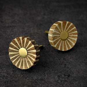 PERILLA DE HUESO Y RESINA Venta caliente Perillas de madera con color marrón personalizado en tamaño de forma central Hecho EN LA India Artículo - Product Image 4