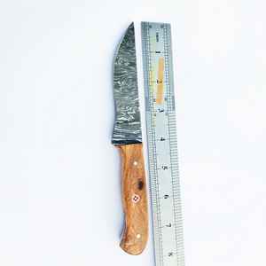 Cuchillo de emparejamiento de Chef de Damasco hecho a mano de 4 pulgadas de alta calidad, mango de madera, cuchillo de Chef de cocina afilado con Funda de cuero - Product Image 6