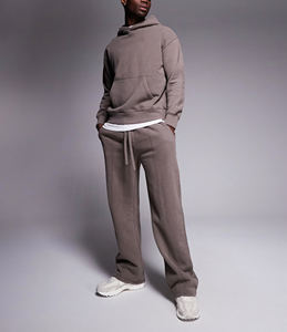 Survêtement d'hiver personnalisé de haute qualité 100% coton pour hommes avec sweats à capuche, pantalons de survêtement, logo imprimé personnalisé-coupe régulière lourde - Product Image 3