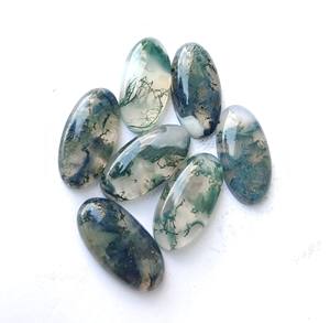 Natural Moss Agate AAA+ Beda Shape Cabochon Flat Back Multi-Color 9mm 14mm 20mm Loose Gemstones All Sizes Available Lavira - Product Image 4