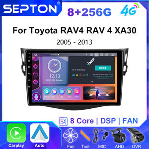 Autoradio Android Auto Carplay pour Toyota <span class=keywords><strong>RAV4</strong></span> <span class=keywords><strong>2005</strong></span> - 2013 Lecteur multimédia GPS Navigation 2din Autoradio Wifi 4G - Product Image 2